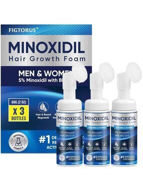 Figtorus 5% Minoxidil Hair Growth Foam w Biotin 3 Pack (6 Month Supply) ex: 2028